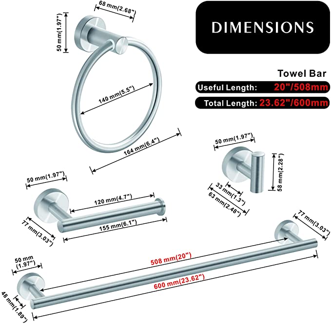 4 Piece Bathroom Hardware Set