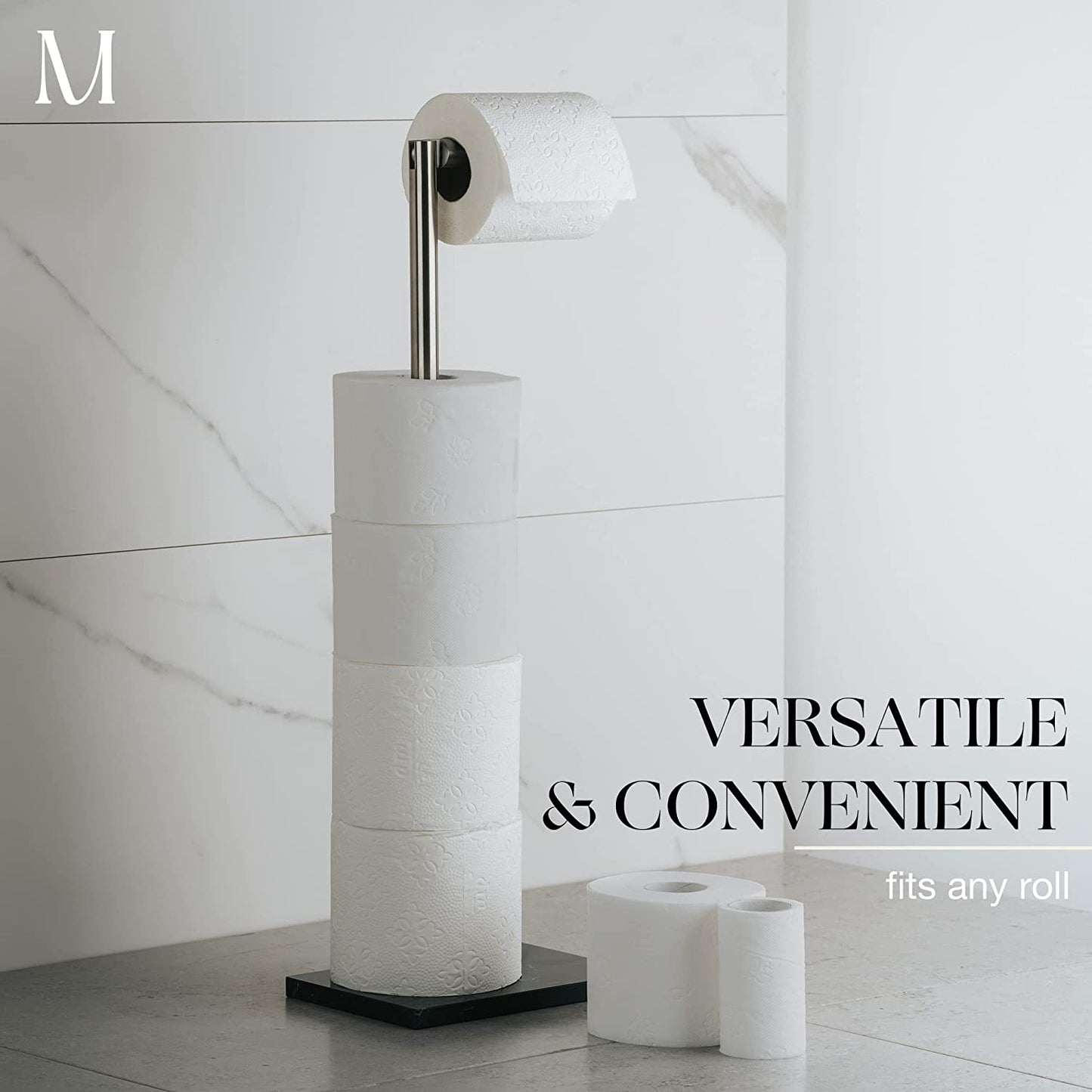 Free Standing Toilet Paper Holder Stand and Storage