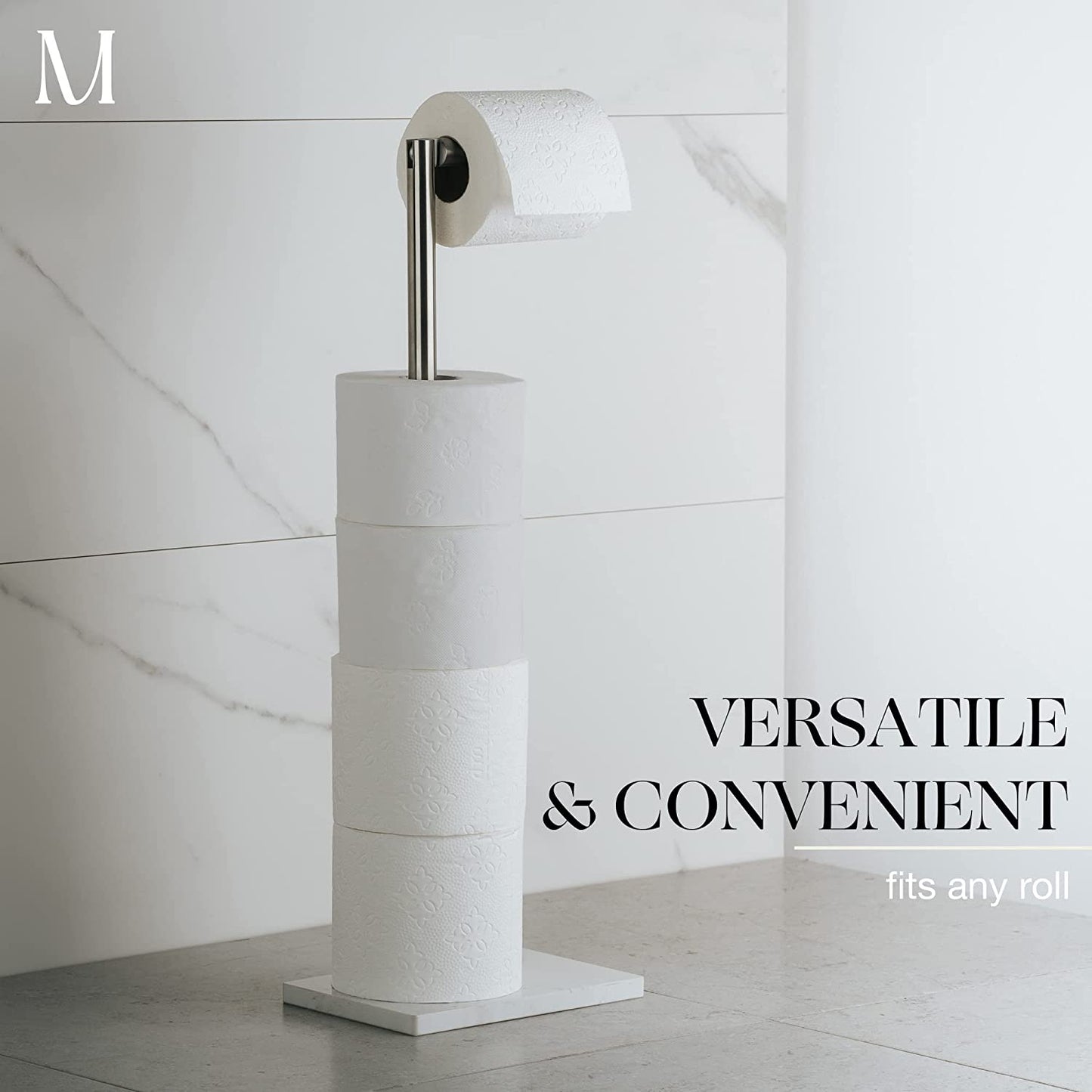 Free Standing Toilet Paper Holder Stand and Storage