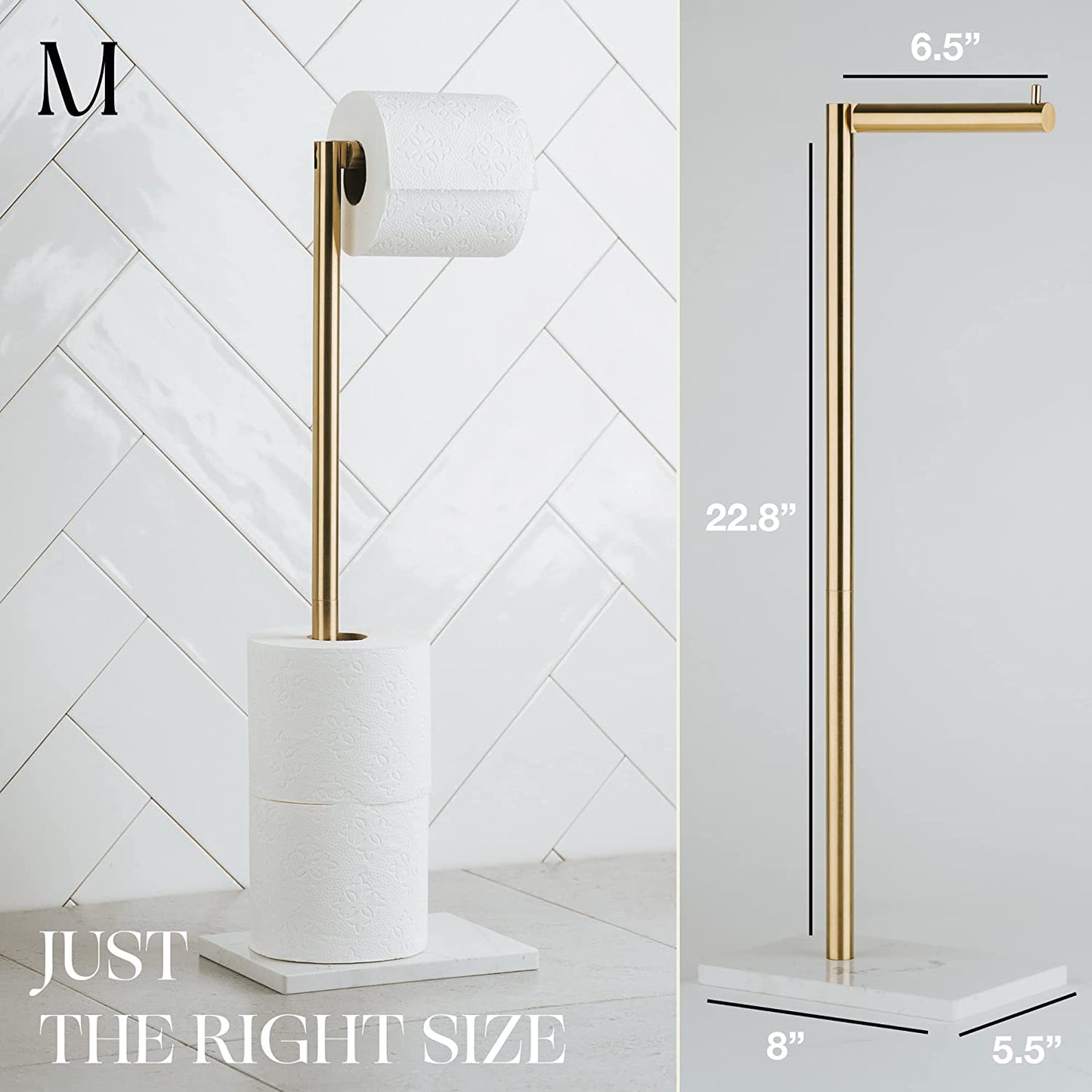 Free Standing Toilet Paper Holder Stand and Storage