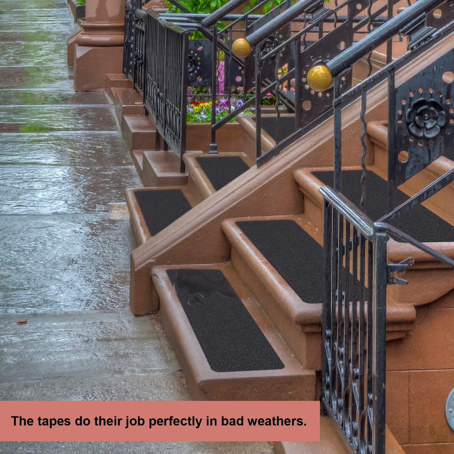 Pre-Cut Non-Slip Outdoor Stair Treads